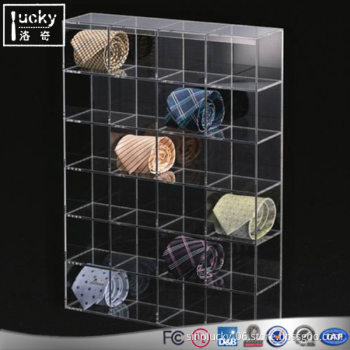 Acrylic Shelf Tiecase, Clear Acrylic Window storage shelf